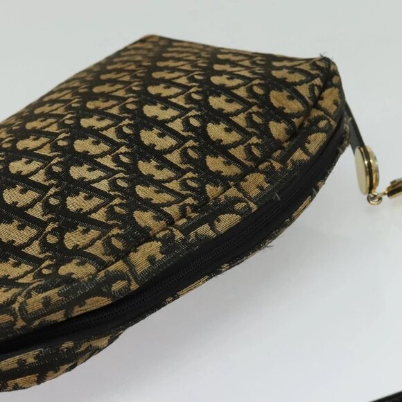 Christian Dior Trotter Canvas Shoulder Bag Navy Gold Auth - Picture 7 of 16